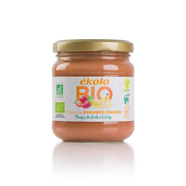 Purée de Bananes et Fraises Bio
