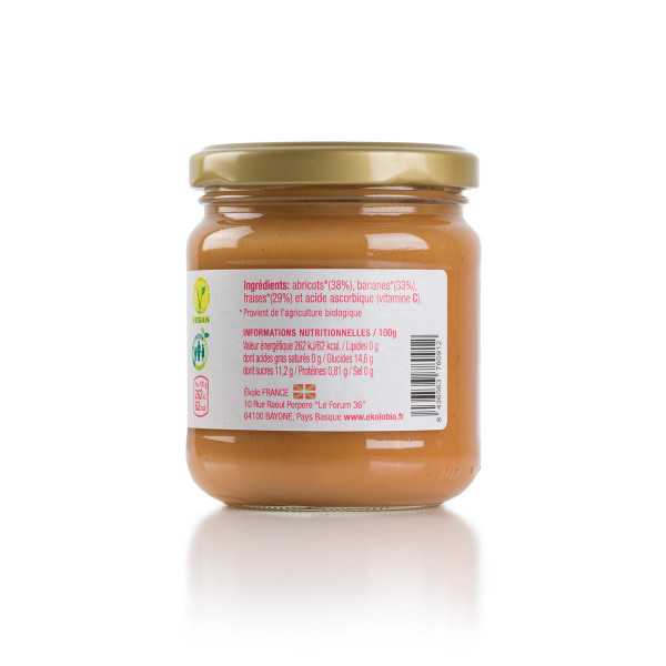 Purée de Peches, Bananes et Fraises bio